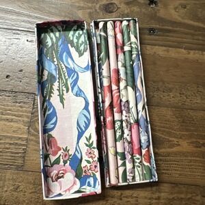 Two's Company Set Of 5 Decorative Floral Pencils In  Floral Carrying Case